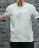 4XL-8XL Big & Tall Men's Daily Leisure Two-color Flower Washing Letter Cotton Crewneck Short-sleeved T-shirt